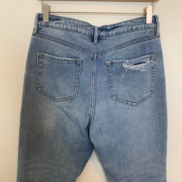 Pacsun Women Mom Jean Size 27 Blue Distressed 100% Cotton Button-fly Medium Wash - Picture 13 of 16